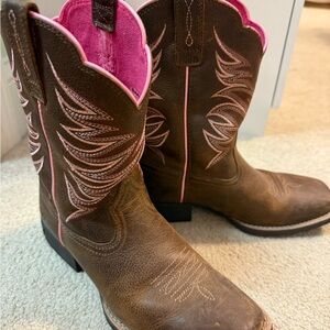 Ariat Kids Brown and Pink Boots
